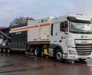 Heidelberg Materials taking delivery of their new Wirtgen KMA 240i mobile cold recycling plant