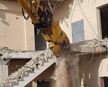 The Epiroc DP 1820 demolition pulverizer with power booster