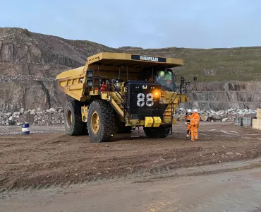 Finning sourced, fully prepared, and managed the delivery of 18 Cat machines to Glensanda, and delivered full operator training on site