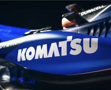 Komatsu’s logo and branding will feature prominently on the Williams Racing F1 car livery