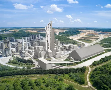 Rendering of the Heidelberg Materials Airvault cement plant after completion of the modernization project