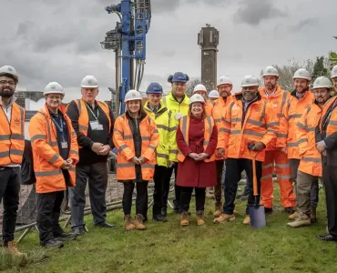 The breaking ground ceremony at BGS in Keyworth, Nottinghamshire