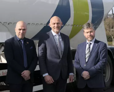 L-R: Paul Monaghan, Mannok head of sustainability; John McLeister, HVS chief commercial officer; and Kevin Lunney, Mannok operations director 