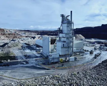 Aggregate Industries’ new Amman ABP 240 Universal asphalt plant at Cauldon Low Quarry