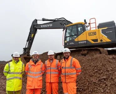 L-R: Kieron Davies, Griffiths; Shaun Sisterson, SMT GB; and Ross Hayward and Nathan Miller, Chepstow Plant International