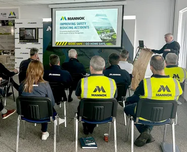 Mannok health and safety manager Gerry Clancy presenting the updated Health & Safety Strategy document