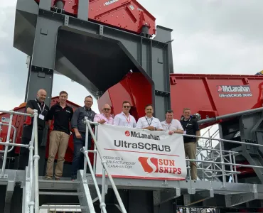 Representatives from SunSkips on the McLanahan stand at Hillhead 2024  