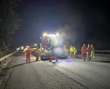 The trial ALCA material being laid on the M11