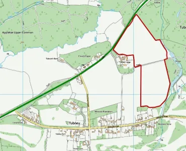 Map showing the location of the proposed new quarry in relation to the village of Tubney