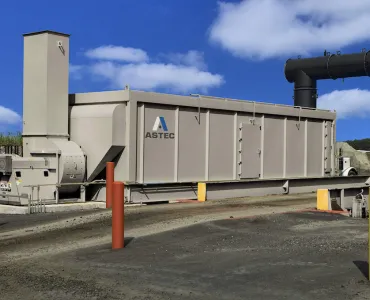 Astec have integrated charcoal filters into their fiberbed mist collector for effective control of odours at asphalt facilities