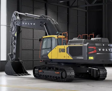 The new-generation Volvo EC400 Hybrid excavator
