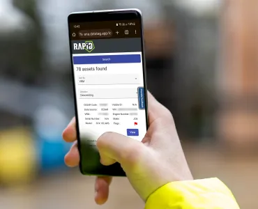 RAPID allows police officers to access the CESAR Database of more than 650,000 registered assets directly from their smartphones