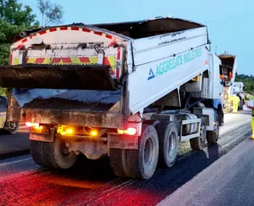 Aggregate Industries are working with non-hazardous, contaminated waste material to produce binder course made up of more than 95% recycled materials