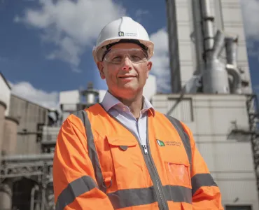 Simon Willis, chief executive officer of Heidelberg Materials UK, at Padeswood cement works