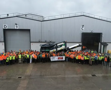 Terex Campsie team celebrating the production of its 1,000th machine 