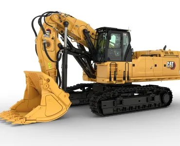 The new 93-tonne Cat 395 front-shovel large excavator