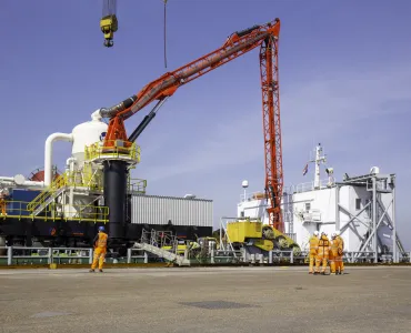 The new Van Aalst ship unloader at Invicta’s Sheerness terminal, in Kent
