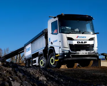 One of Cemex’s new DAF XD 410 eight-wheel tippers