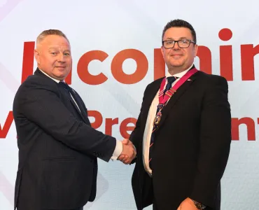 NFDC chief executive officer Duncan Rudall and new NFDC president Adrian Corrigan