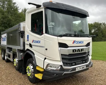 One of Cemex’s new DAF XD 410 eight-wheel tippers