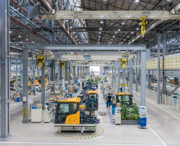 The new smart factory at HD Hyundai Construction Equipment’s Ulsan Campus in South Korea