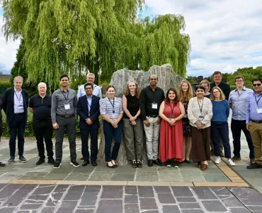 Indian delegates and BGS staff outside BGS’s headquarters in Keyworth, Nottinghamshire. Photo: BGS © UKRI