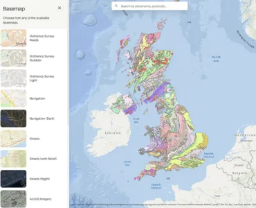 BGS GeoIndex v1.17.0 Beta user interface. Image: BGS UKRI