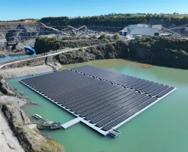 The 535kWp floating solar array at Glendinning’s Linhay Hill Quarry