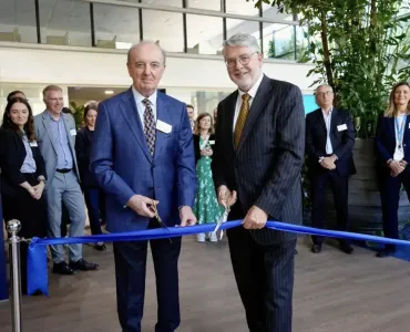 L-R: Donal O’Riain, founder and global managing director of Ecocem, and Niall Burgess, Ireland’s ambassador to France and Monaco, at the official opening of the new R&I centre in France