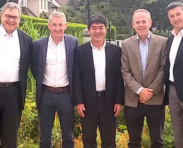L–R: Tito Baldan, senior general manager of European distribution management, Komatsu Europe International; Tim Shanahan, managing director of McHale Plant Sales; Tadashi Maeda, managing director and chief executive officer of Komatsu Europe International; Michael McHale, chairman of McHale Plant Sales; and Göksel Güner, chief operating officer of Komatsu Europe International