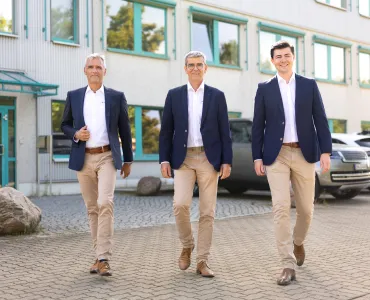 L-R: Alexander Draeger, sales director; Rüdiger Christophel, managing director; and Markus Christophel, general manager at C. Christophel GmbH’s headquarters in Lübeck, Germany