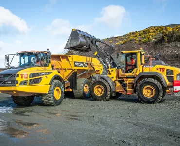 Volvo A30G hauler and L120H wheel loader