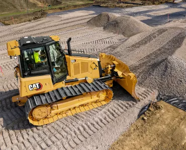 The new Cat D4 dozer features a lower sloping hood line that provides improved visibility