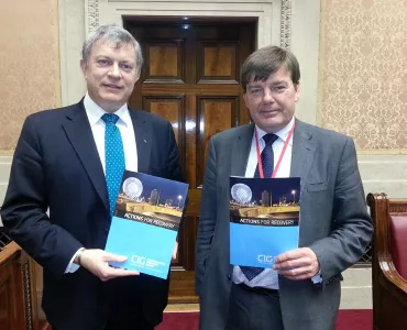 Patsy McGlone MLA and Derek Martin
