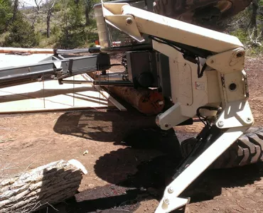 Fallen telehandler