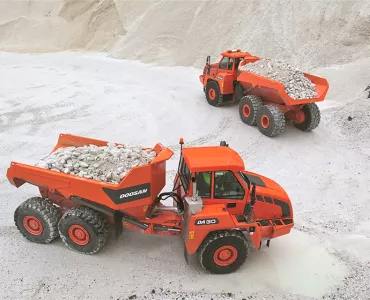 Doosan DA30 and DA40 articulated dumptrucks