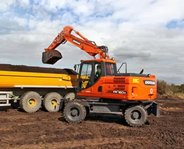 Doosan DX160W-3 wheeled excavator