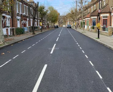 Resurfaced road in Westminster