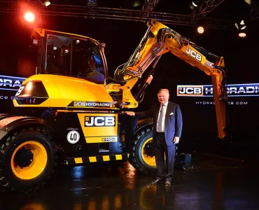 Lord Bamford with a Hydradig
