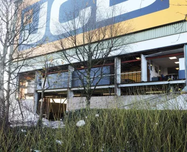 Damage to the JCB backhoe factory at Rocester