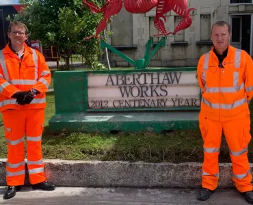 Joel James MS and Aberthaw plant manager Stuart Escott