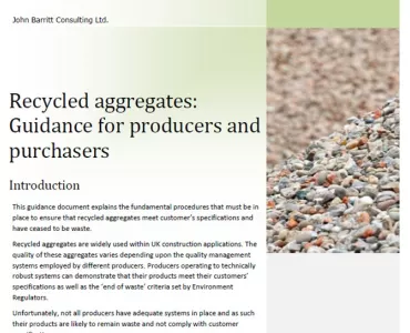 Recycled aggregates guidance