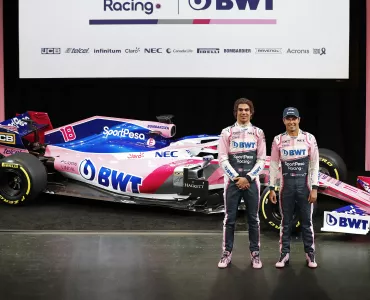 Lance Stroll and Sergio Perez