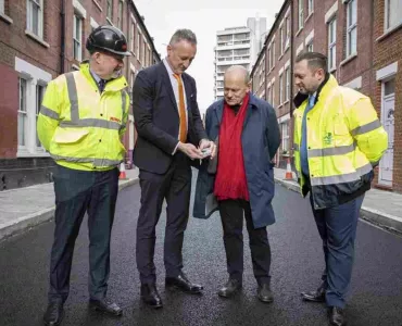 Recycled road in Tower Hamlets