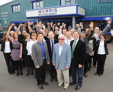 Morris Site Machinery staff celebrating 40th anniversary