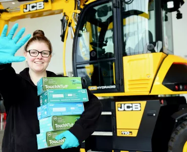 JCB donate gloves