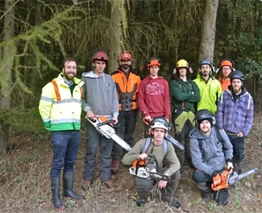 Woodland-management apprentices at Panshanger Park