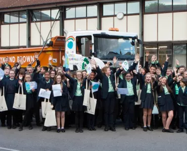 Schoolchildren create truck designs for Raymond Brown