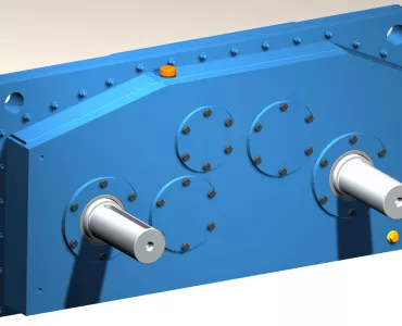 3D CAD image of log washer gear unit