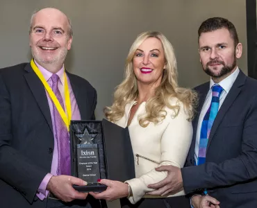 L-R: Shaw Trust chief executive officer Nick Bell with Banks Group HR director Lou Lightfoot and training co-ordinator Lewis Cowey